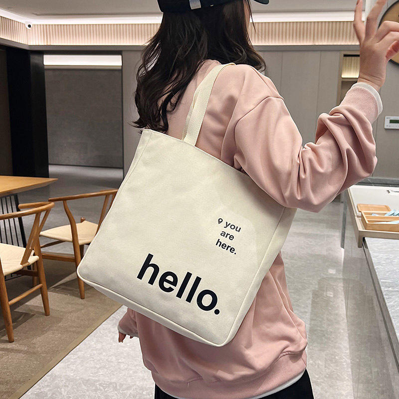 Popular Custom Canvas Bag Fashion Personality Large Capacity Tote Bag For Shopping