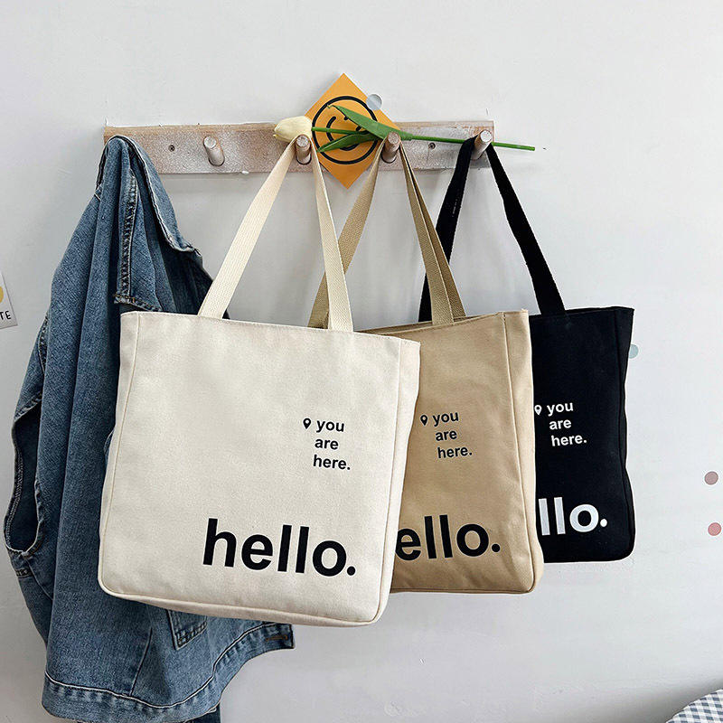 Popular Custom Canvas Bag Fashion Personality Large Capacity Tote Bag For Shopping