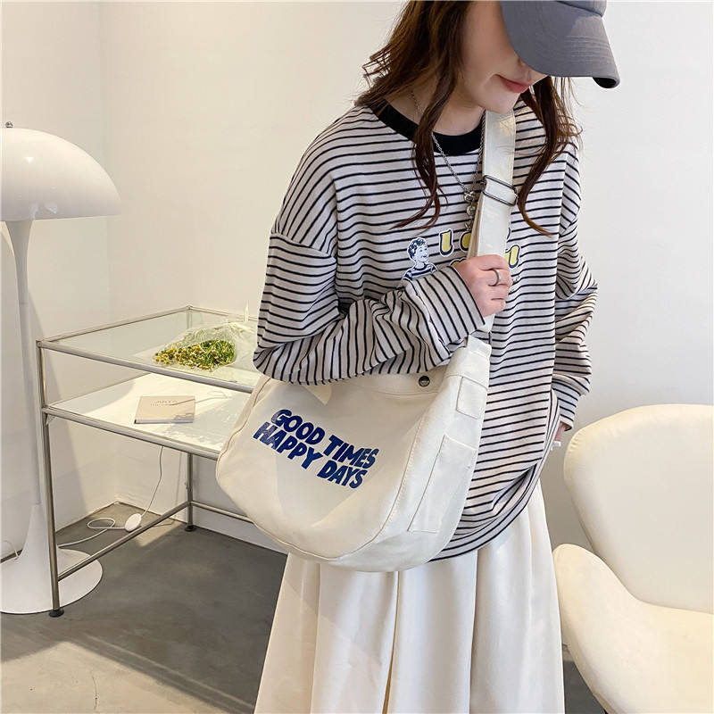 Large Capacity Custom Printed Canvas Bag Fashion Casual Single Shoulder Messenger Bag