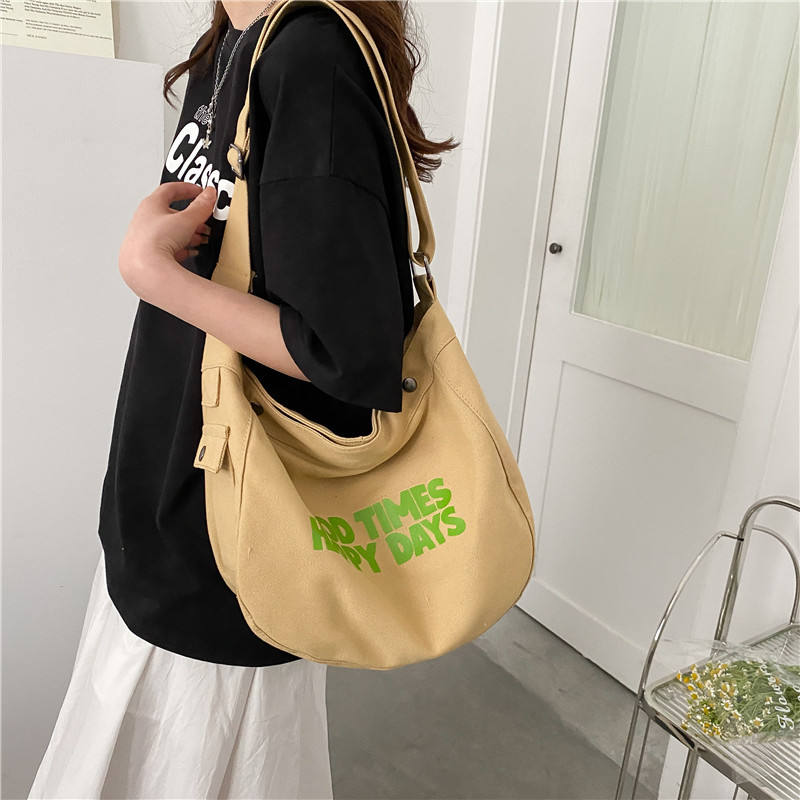 Large Capacity Custom Printed Canvas Bag Fashion Casual Single Shoulder Messenger Bag