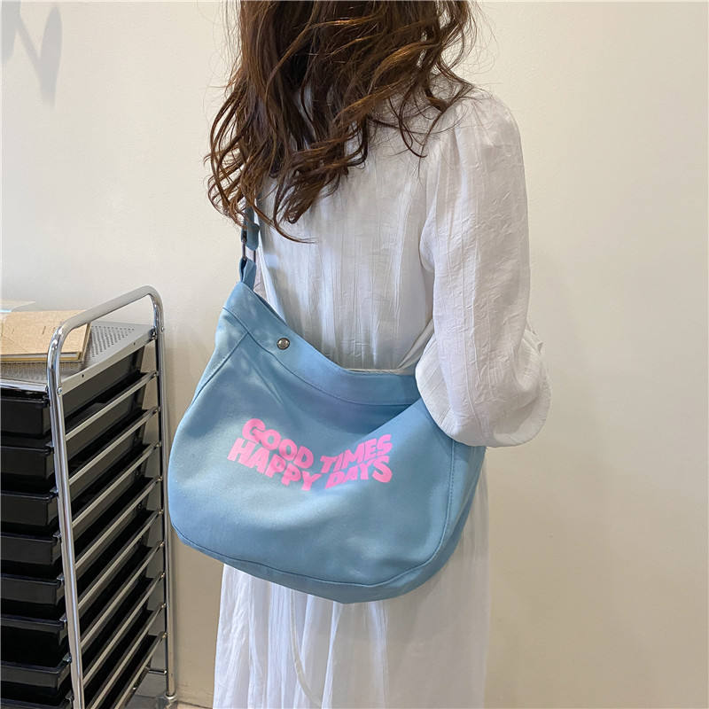 Large Capacity Custom Printed Canvas Bag Fashion Casual Single Shoulder Messenger Bag