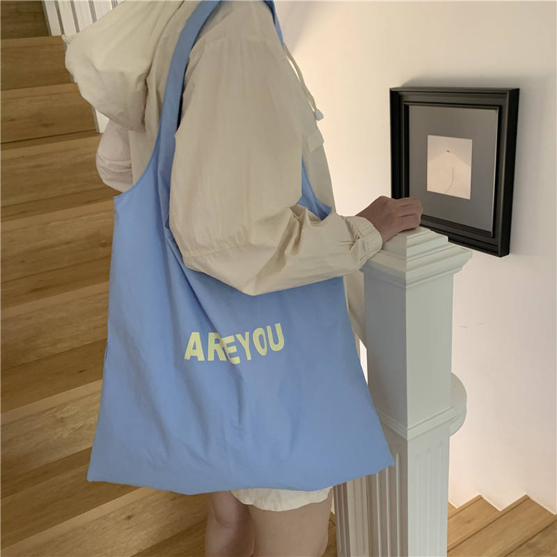 Large-capacity Letter Printing Shopping Bag Fresh Fashion Cotton Canvas Bag