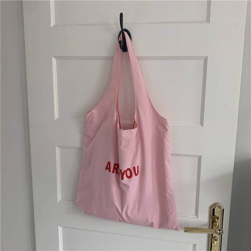 Large-capacity Letter Printing Shopping Bag Fresh Fashion Cotton Canvas Bag