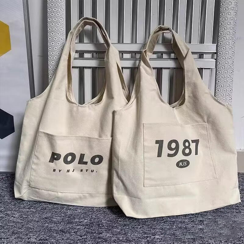 Small Fashion Single Shoulder Canvas Bag Large Capacity Custom Logo Portable Shopping Bag