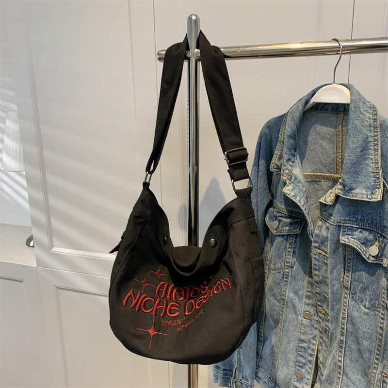 Fashion Art Cotton Canvas Bag Large Capacity Custom Embroidery Tote Bag