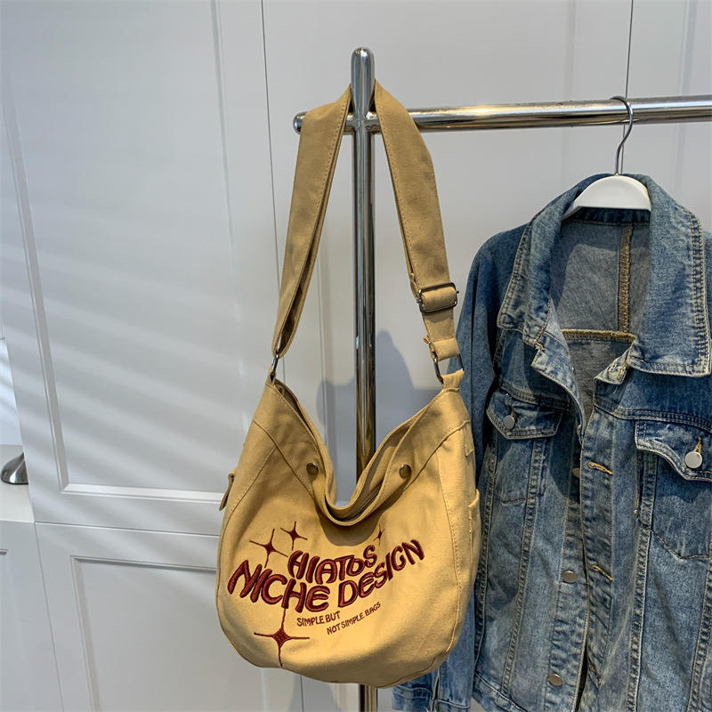 Fashion Art Cotton Canvas Bag Large Capacity Custom Embroidery Tote Bag