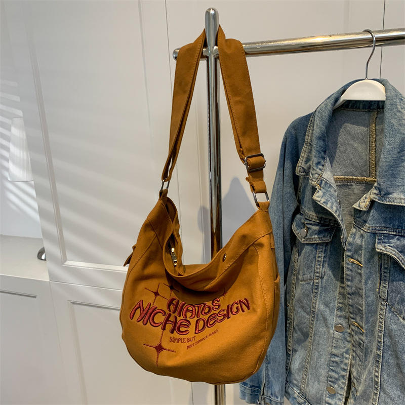 Fashion Art Cotton Canvas Bag Large Capacity Custom Embroidery Tote Bag