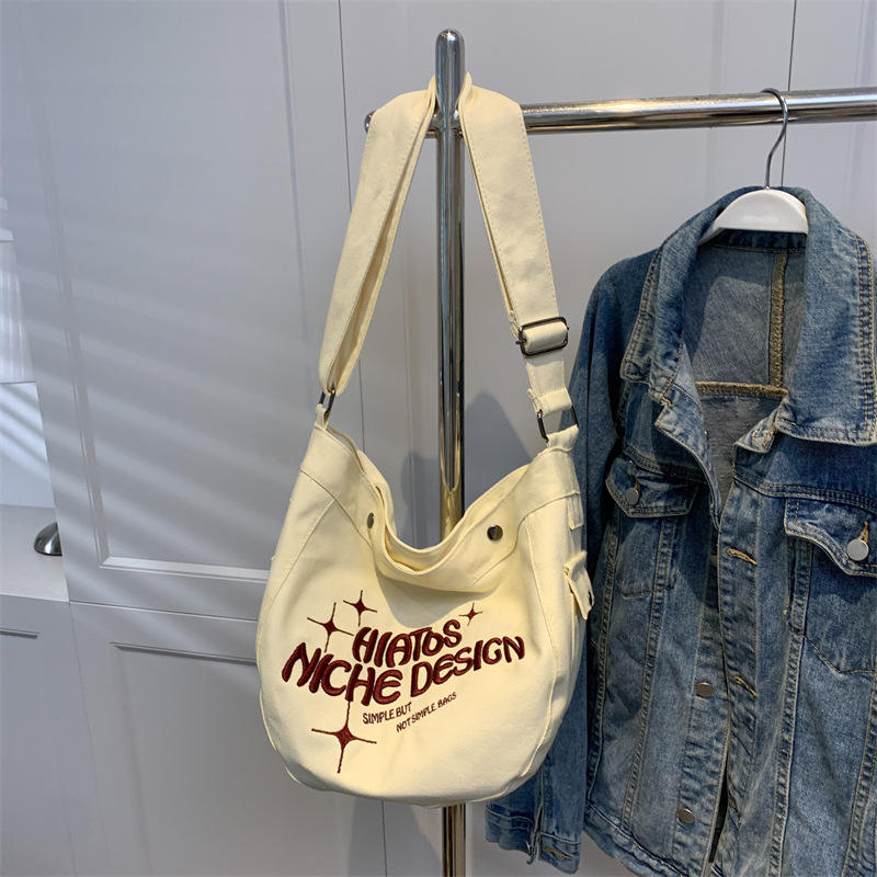 Fashion Art Cotton Canvas Bag Large Capacity Custom Embroidery Tote Bag