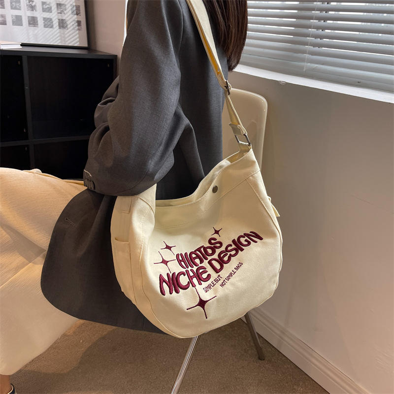 Fashion Art Cotton Canvas Bag Large Capacity Custom Embroidery Tote Bag