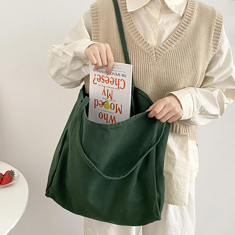 Large Capacity Custom Printed Logo Canvas Tote Bags For Shopping