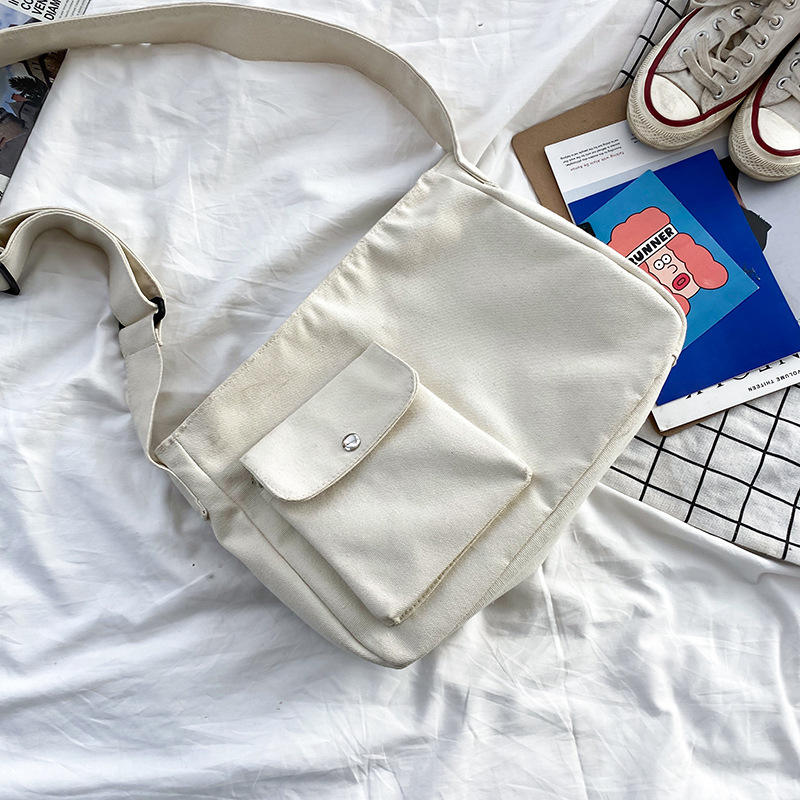 Korean Japanese Single Shoulder Canvas Bag Retro Style Crossbody Bag