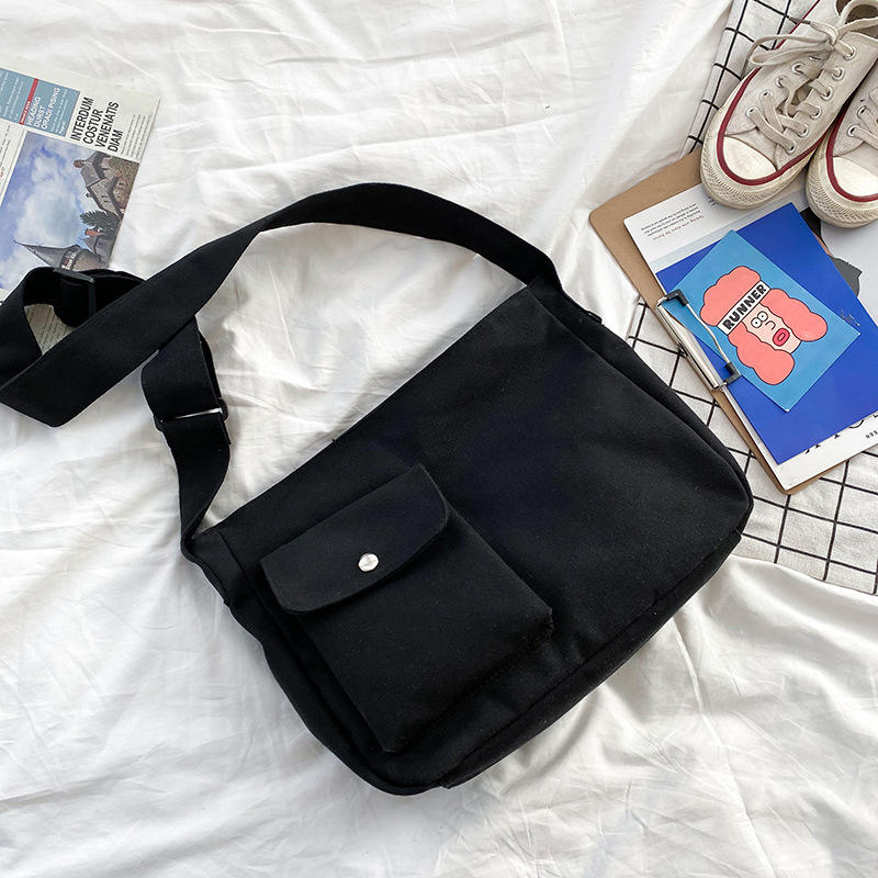 Korean Japanese Single Shoulder Canvas Bag Retro Style Crossbody Bag