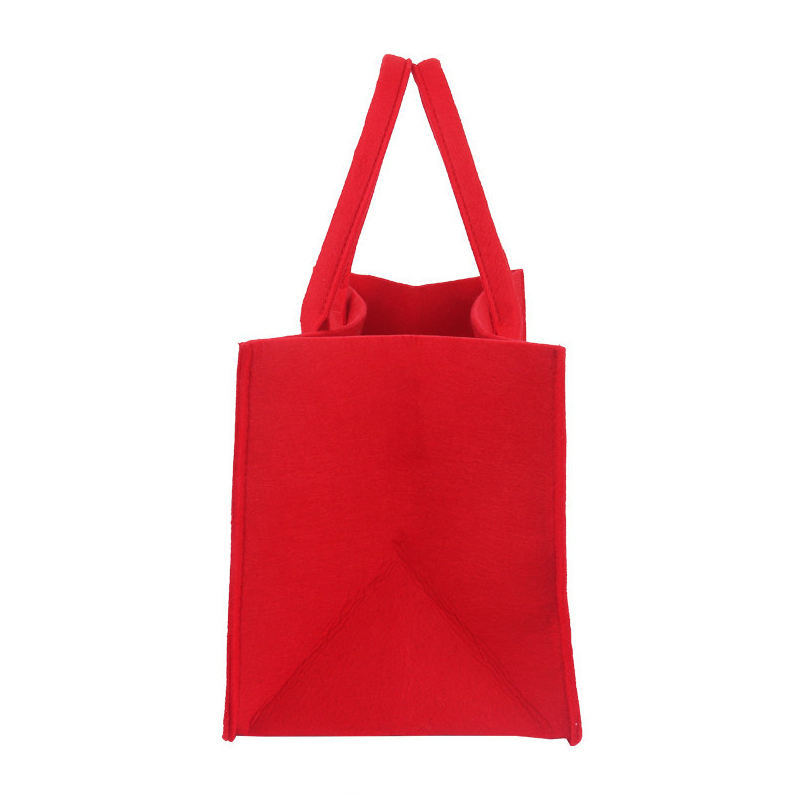 High Quality Large Capacity Custom Eco-Friendly Red Felt Tote Shopping Bag handbags