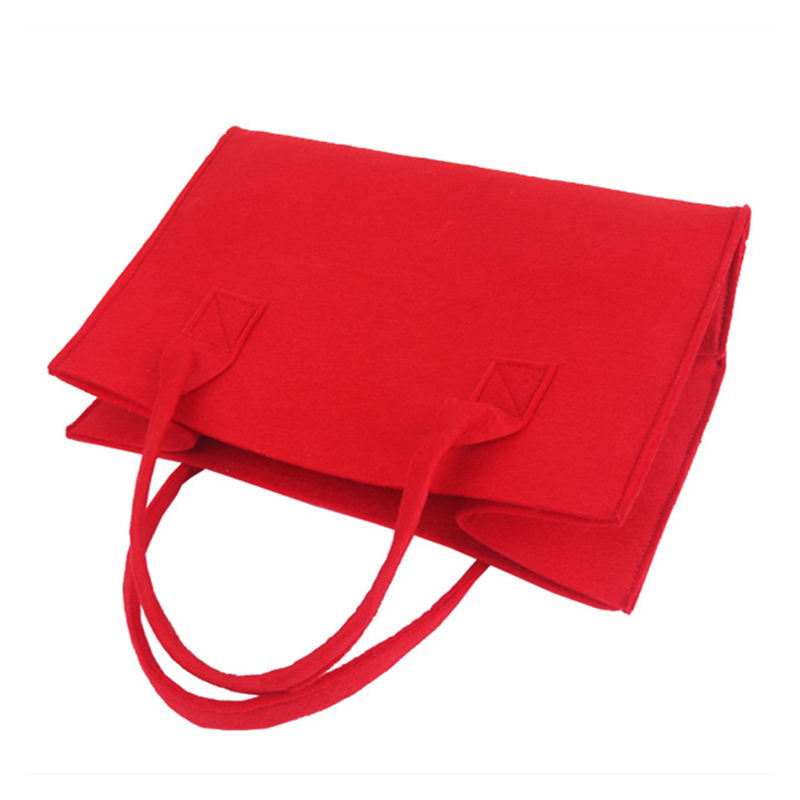 High Quality Large Capacity Custom Eco-Friendly Red Felt Tote Shopping Bag handbags