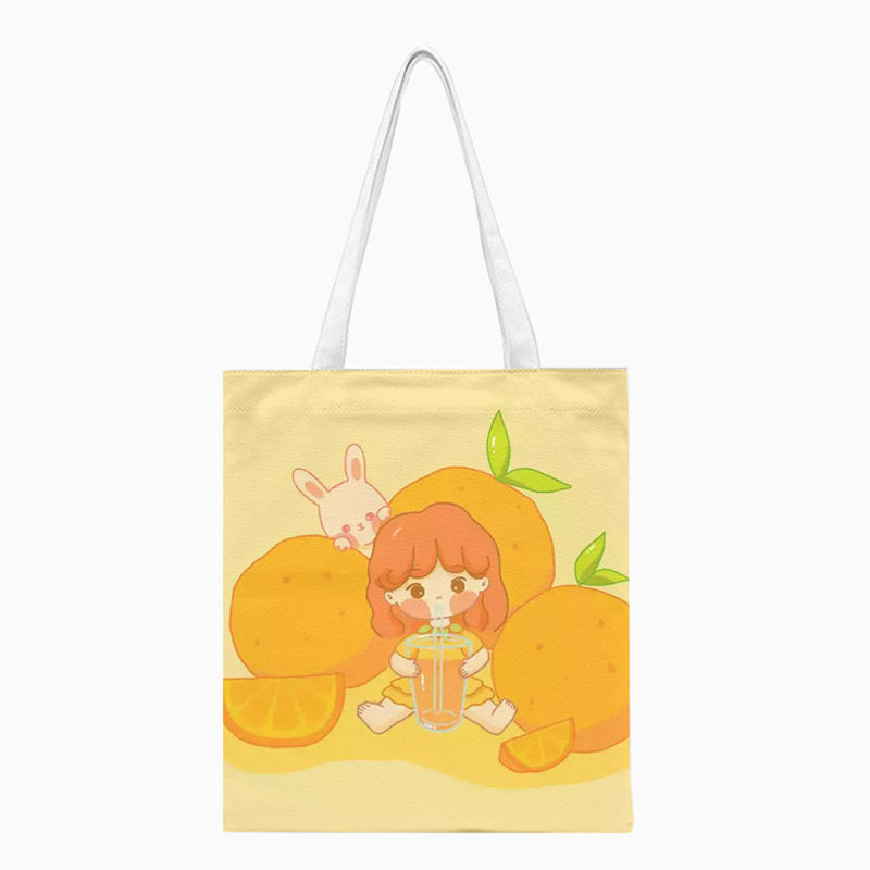 Creative Cute Cartoon Custom Cotton Canvas Bag For Shopping