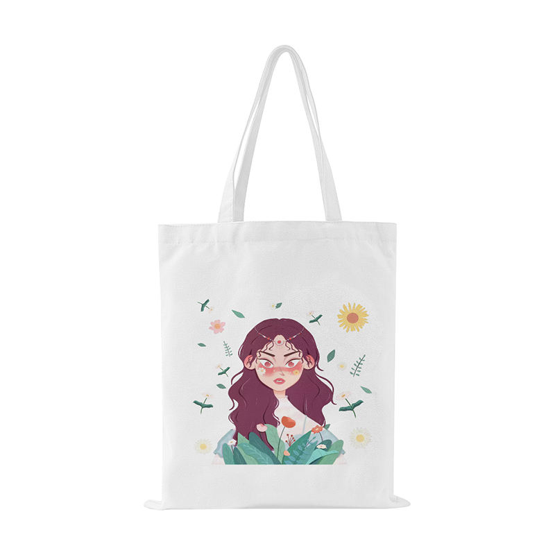 Creative Cute Cartoon Custom Cotton Canvas Bag For Shopping
