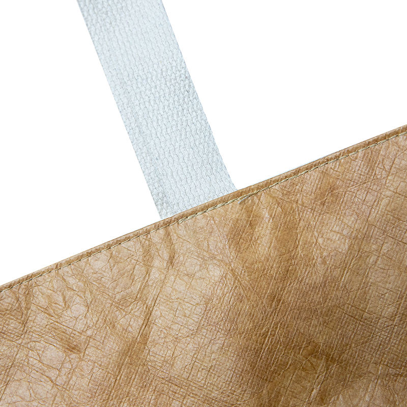 Washable Vintage Kraft Paper Tote Shopping Bag With Custom Logo