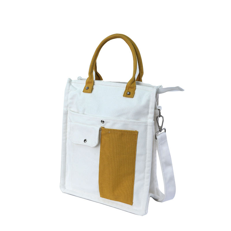 Wholesale Fashion Custom Women One Shoulder Handbag 12oz Canvas Tote Crossbody Bag