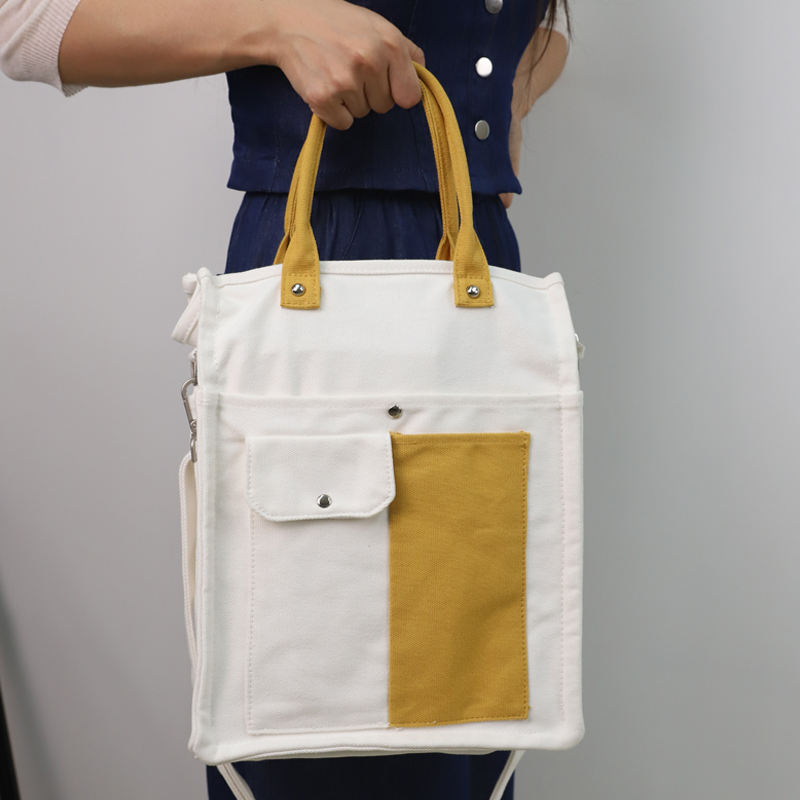 Wholesale Fashion Custom Women One Shoulder Handbag 12oz Canvas Tote Crossbody Bag