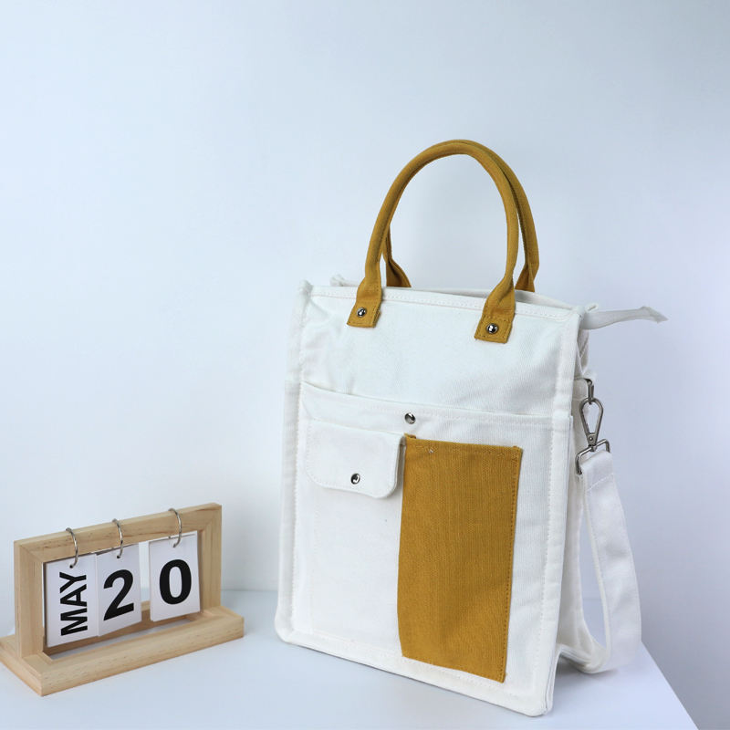 Wholesale Fashion Custom Women One Shoulder Handbag 12oz Canvas Tote Crossbody Bag
