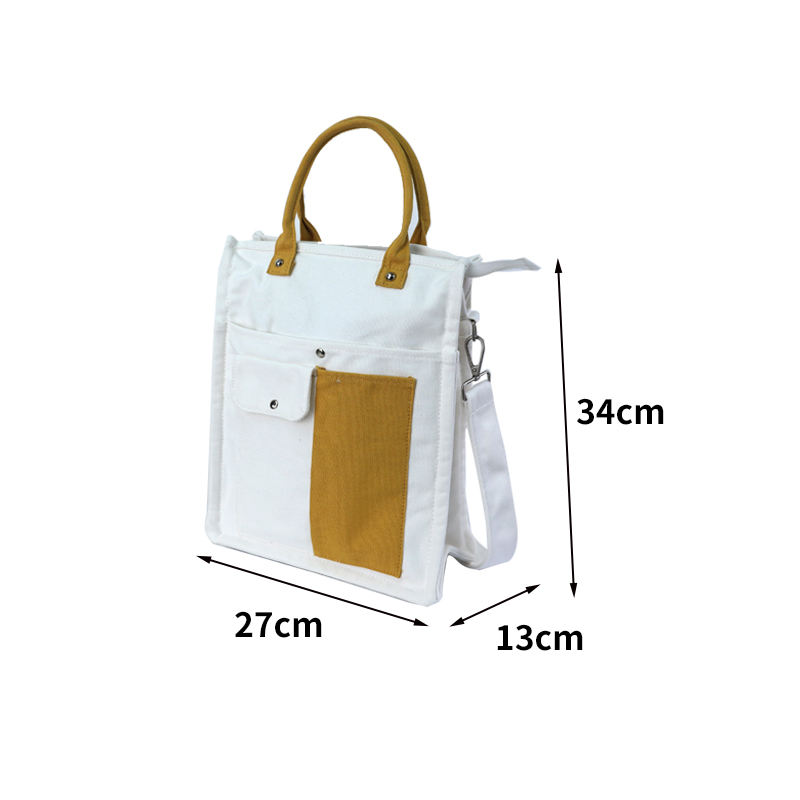 Wholesale Fashion Custom Women One Shoulder Handbag 12oz Canvas Tote Crossbody Bag