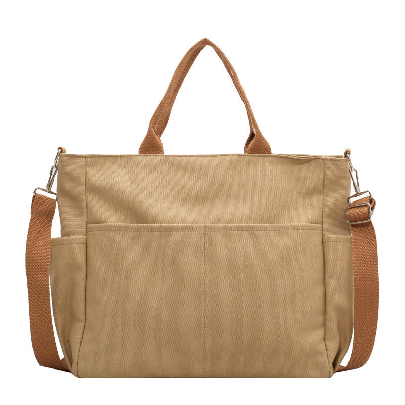 Large-capacity Canvas Bag Versatile Fashion Portable Shoulder Messenger Bag College Student Class Bag