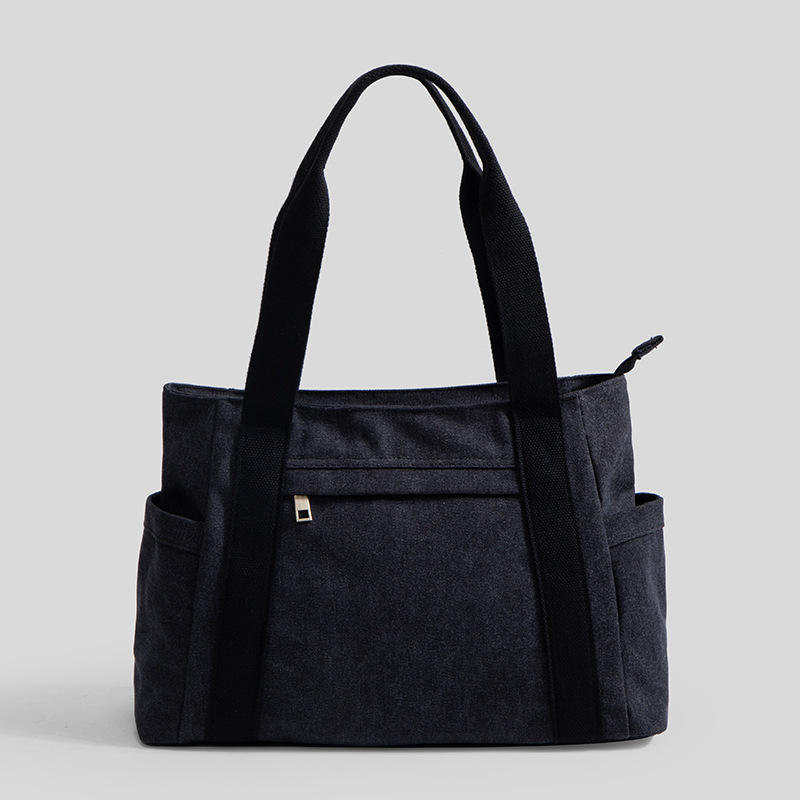New Cotton Canvas Bag Single Shoulder Large Bag Large Capacity Art Simple Tote Bag
