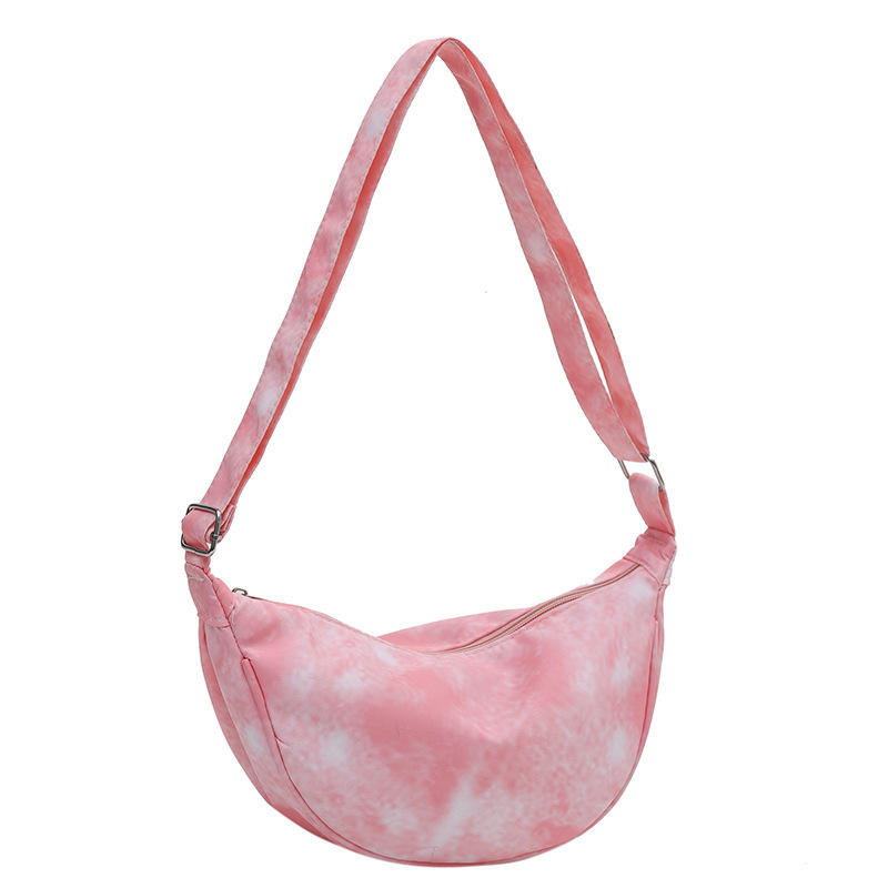 Japanese Summer Fashion Daily Casual Under arm women Tote Handbag Tie Dye Cotton Canvas Dumpling Small Shoulder