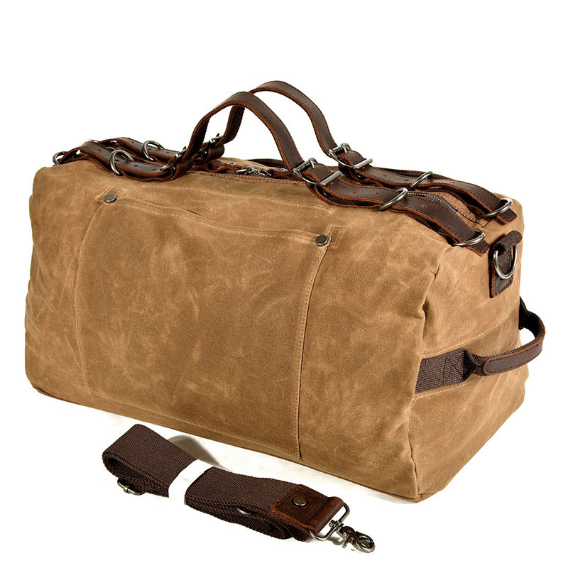 Military Style Distressed Thick Canvas Bag Large Capacity Outdoor Sports Travel Bag