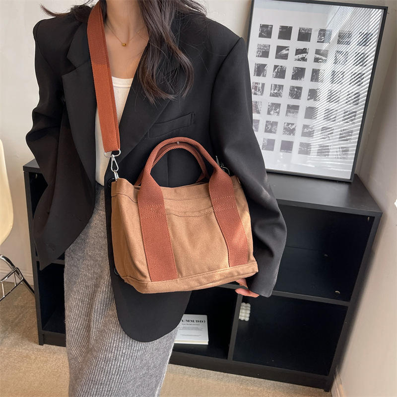 Fashion Ladies Cotton Canvas Messenger Bag For Shopping
