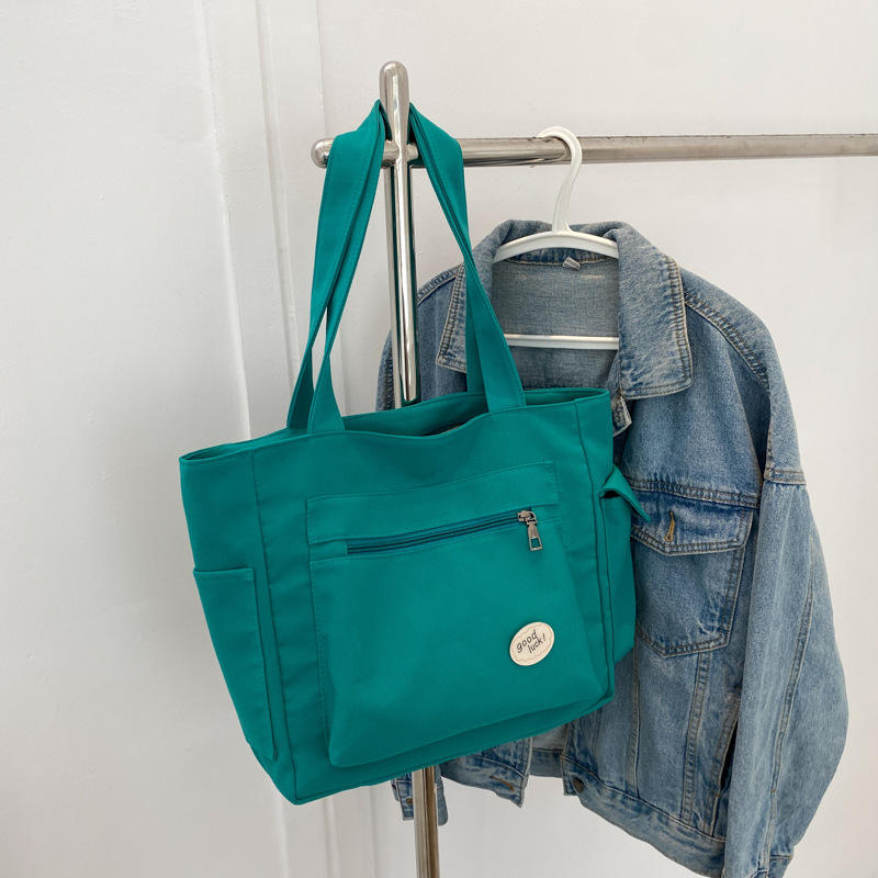 Fashion Custom Canvas Tote Bag With Pocket And Zipper