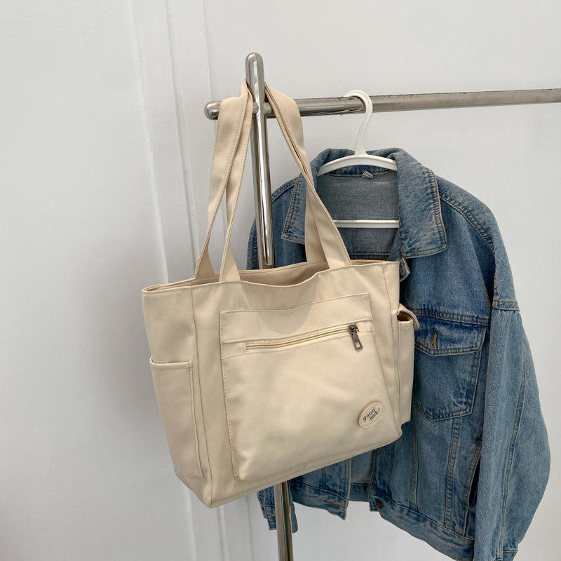 Fashion Custom Canvas Tote Bag With Pocket And Zipper