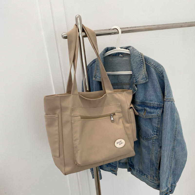 Fashion Custom Canvas Tote Bag With Pocket And Zipper