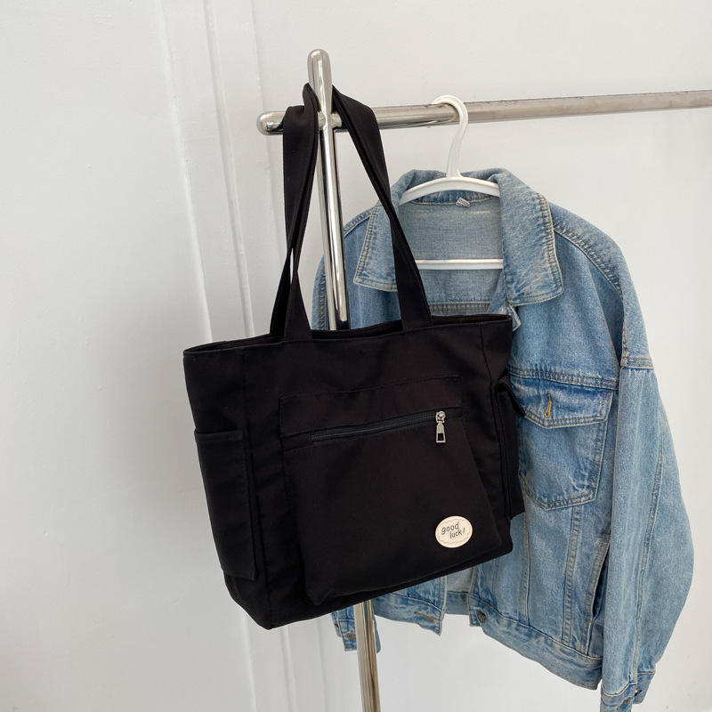 Fashion Custom Canvas Tote Bag With Pocket And Zipper