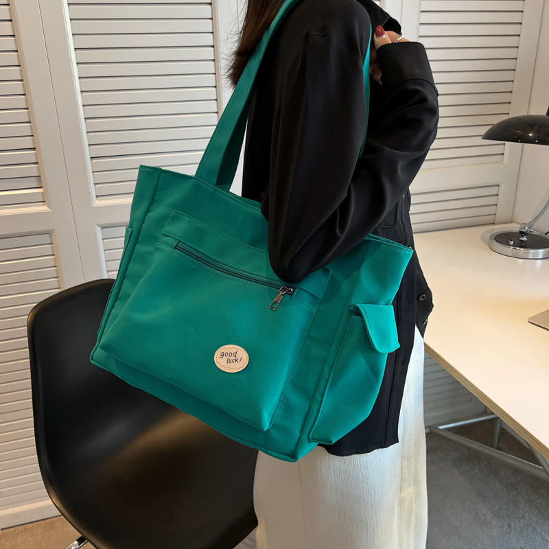 Fashion Custom Canvas Tote Bag With Pocket And Zipper