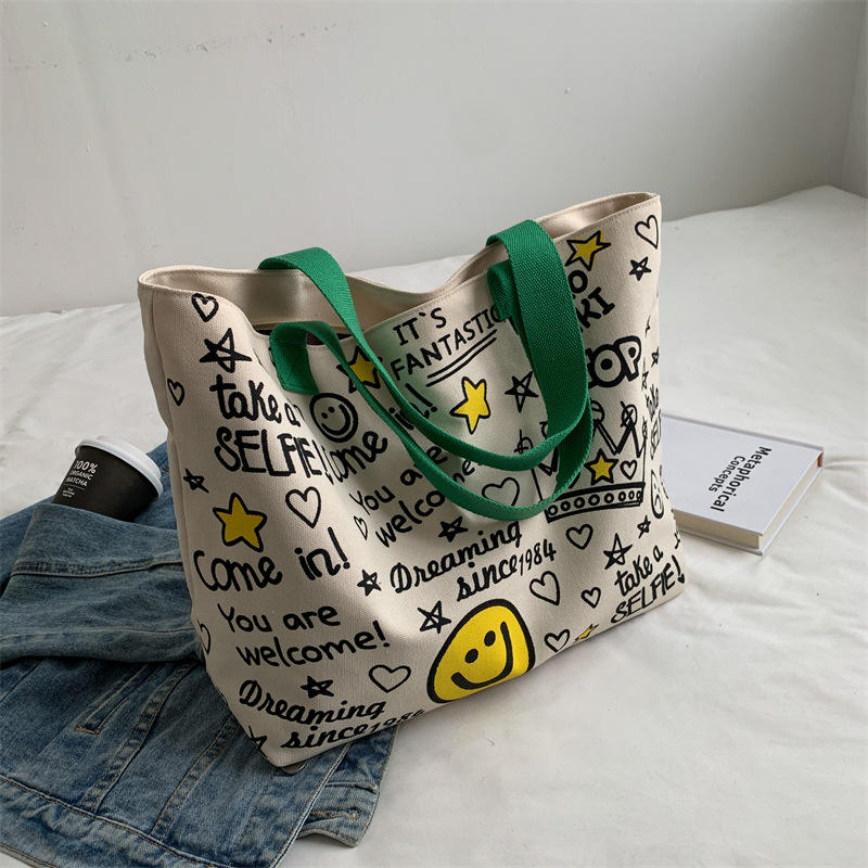 Large Canvas Shopping Bag Cotton Logo Tote Bags
