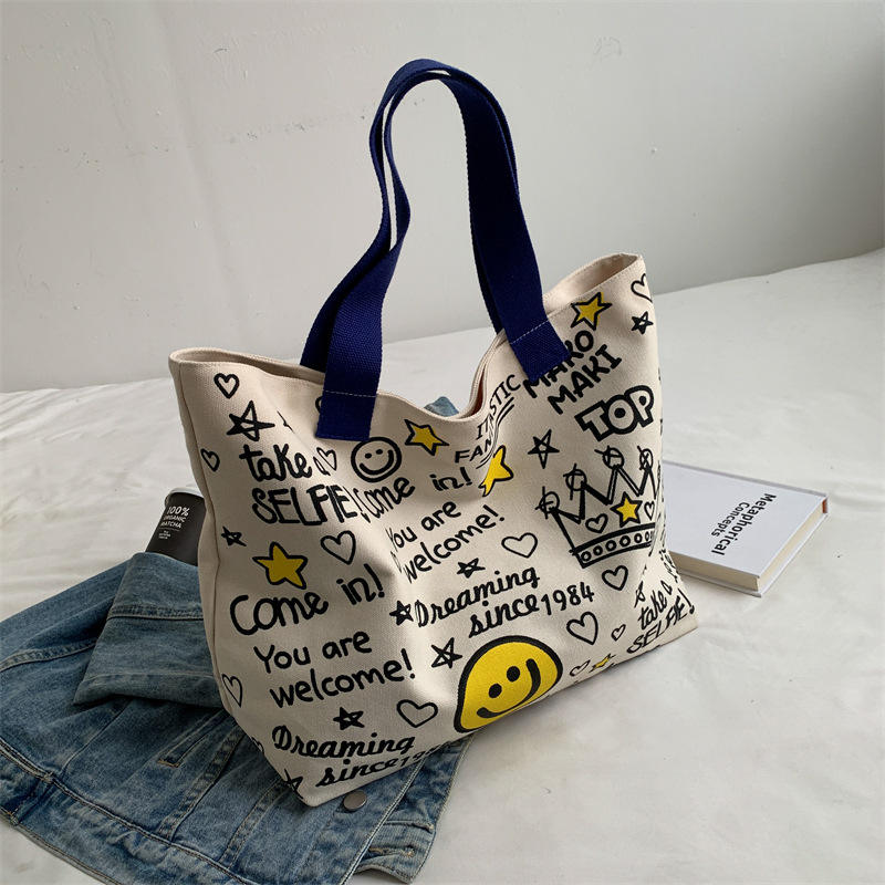 Large Canvas Shopping Bag Cotton Logo Tote Bags
