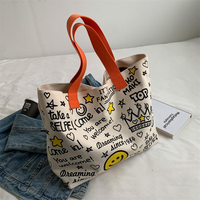 Large Canvas Shopping Bag Cotton Logo Tote Bags