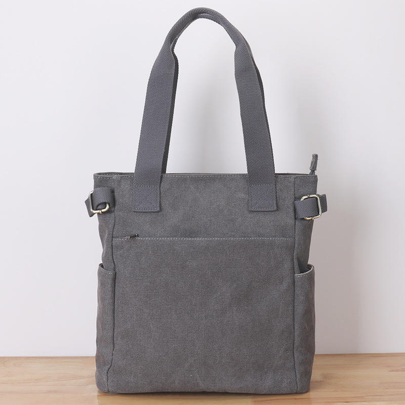 Casual Vintage Single Shoulder Tote Bag Customize Logo Creative Canvas Bag For Shopping