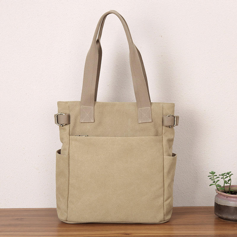 Casual Vintage Single Shoulder Tote Bag Customize Logo Creative Canvas Bag For Shopping
