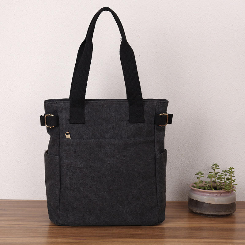 Casual Vintage Single Shoulder Tote Bag Customize Logo Creative Canvas Bag For Shopping