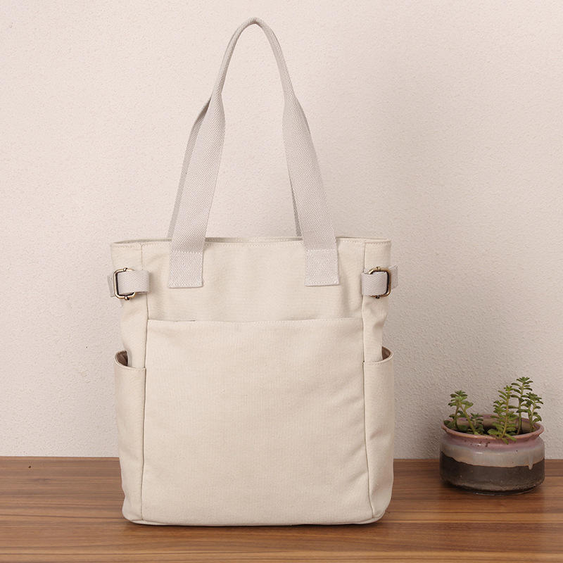 Casual Vintage Single Shoulder Tote Bag Customize Logo Creative Canvas Bag For Shopping