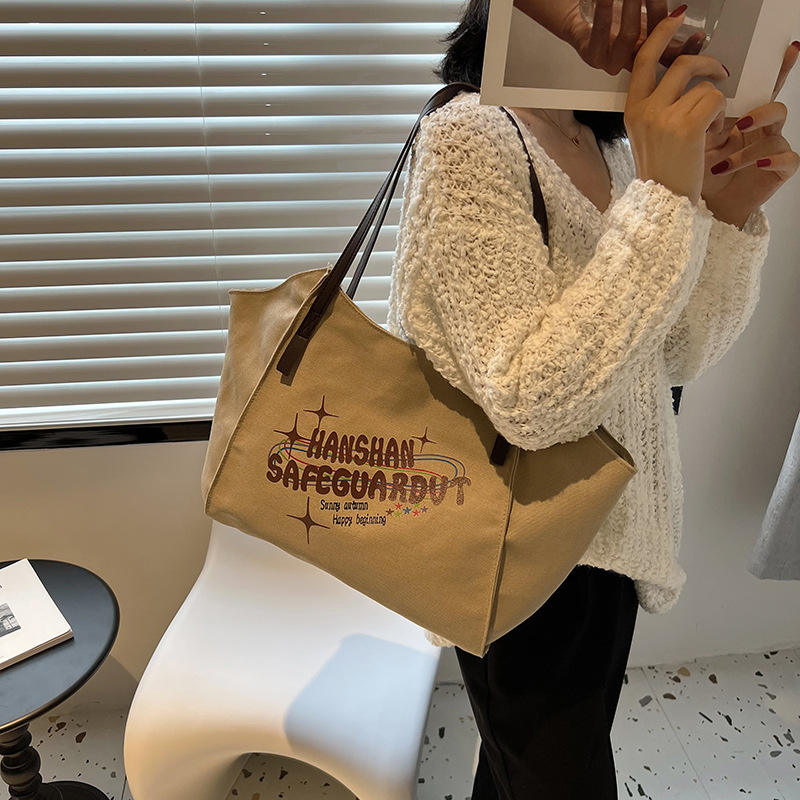 Wholesale Personalized Creative Customized Canvas Bag Letter Printing Shopping Bag