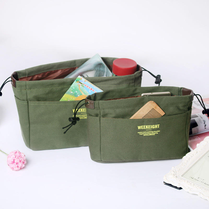 Casual Practical Portable Canvas Cosmetic Bag Waterproof Storage Bag