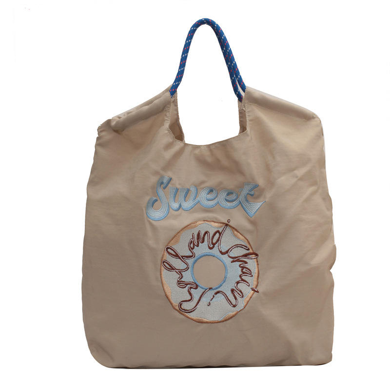 Fashion Matching Custom Embroidered Flower Handbag Niche Design Hand-carried Shopping Bag