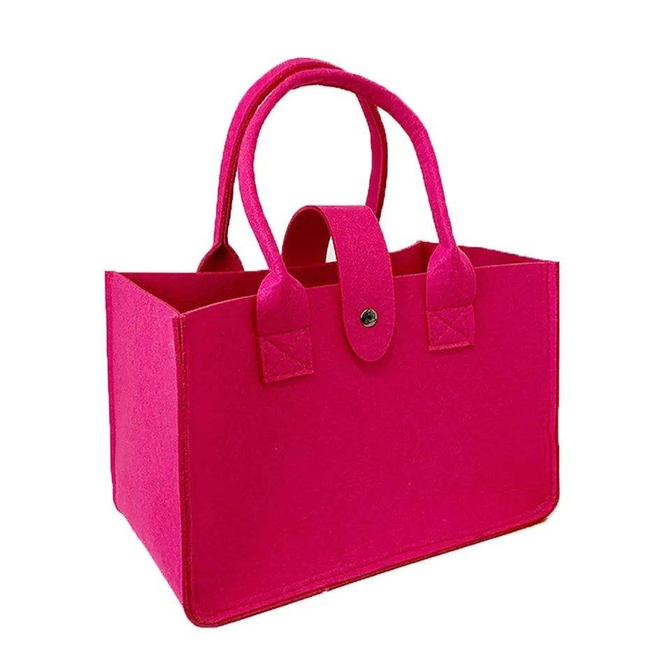 Reusable Custom Logo Eco-Friendly Casual Large Capacity Wool Shopping Bag Felt Women Tote Bag Handbags