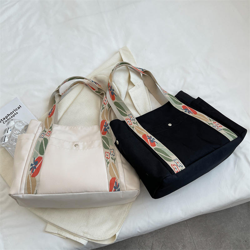 Large Cotton Canvas Tote Shopping Bag With Custom Logo1