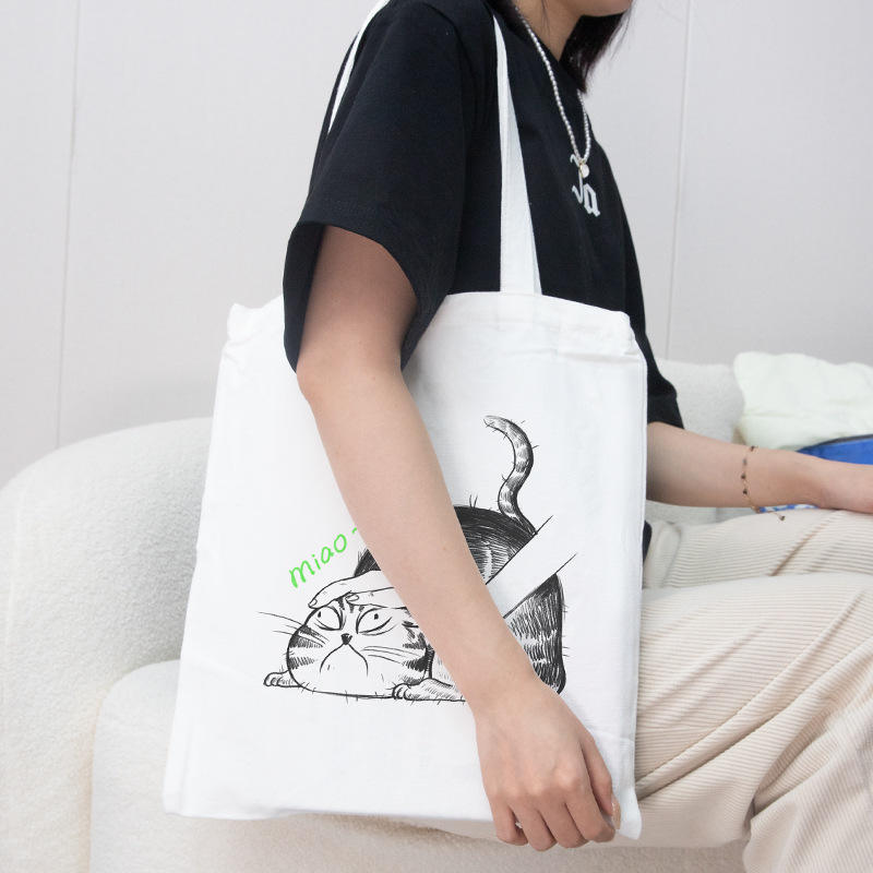 Wholesale Custom Cartoon Printing Cotton Canvas Shopping Bag