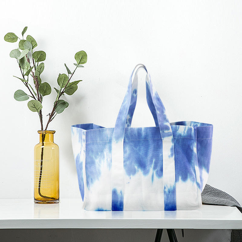 Fashion Rainbow Tie Dye Canvas Bag Large Tie Dye Tote Bag
