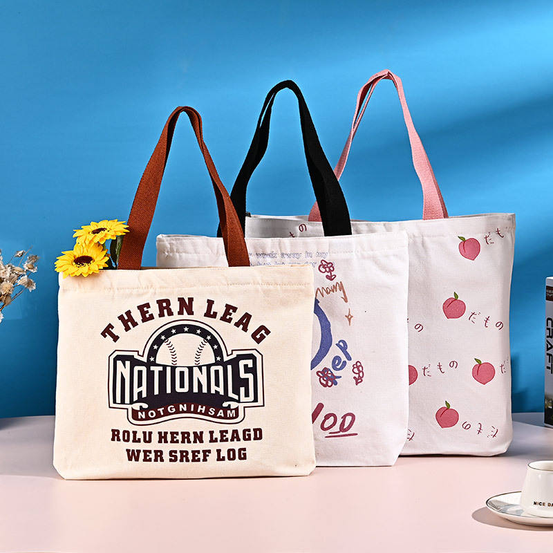 Wholesale Custom Blank Zipper Canvas Portable Shopping Bag